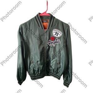 Trac Green Bomber Jacket Lightweight Varsity Style